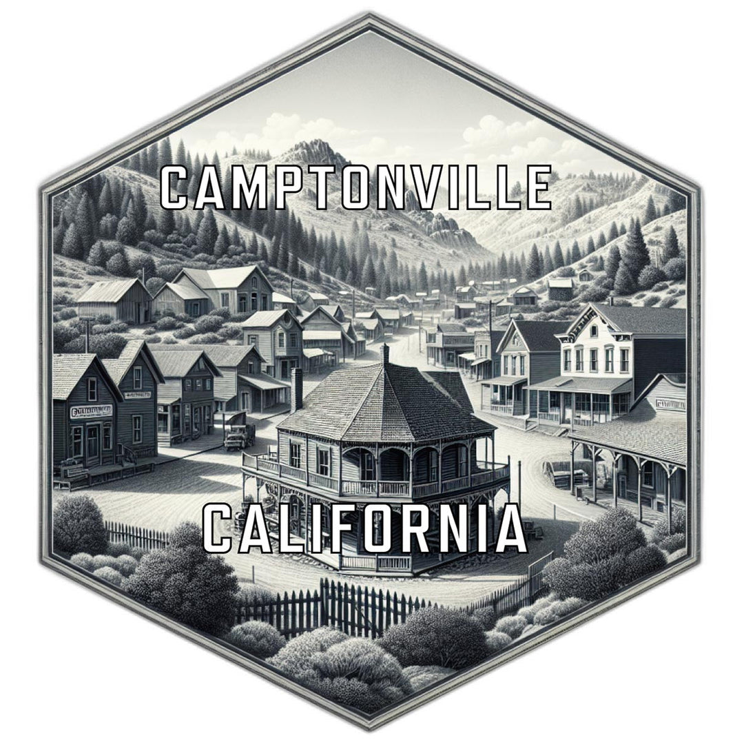 Camptonville California Souvenir Travel Destination Die Cut Hexagon Fridge Magnet Image 1