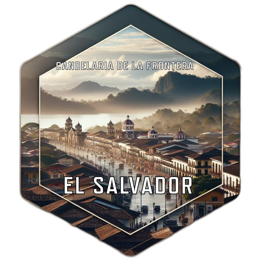 Candelaria De La Frontera El Salvador Souvenir Travel Destination Die Cut Hexagon Fridge Magnet Image 1