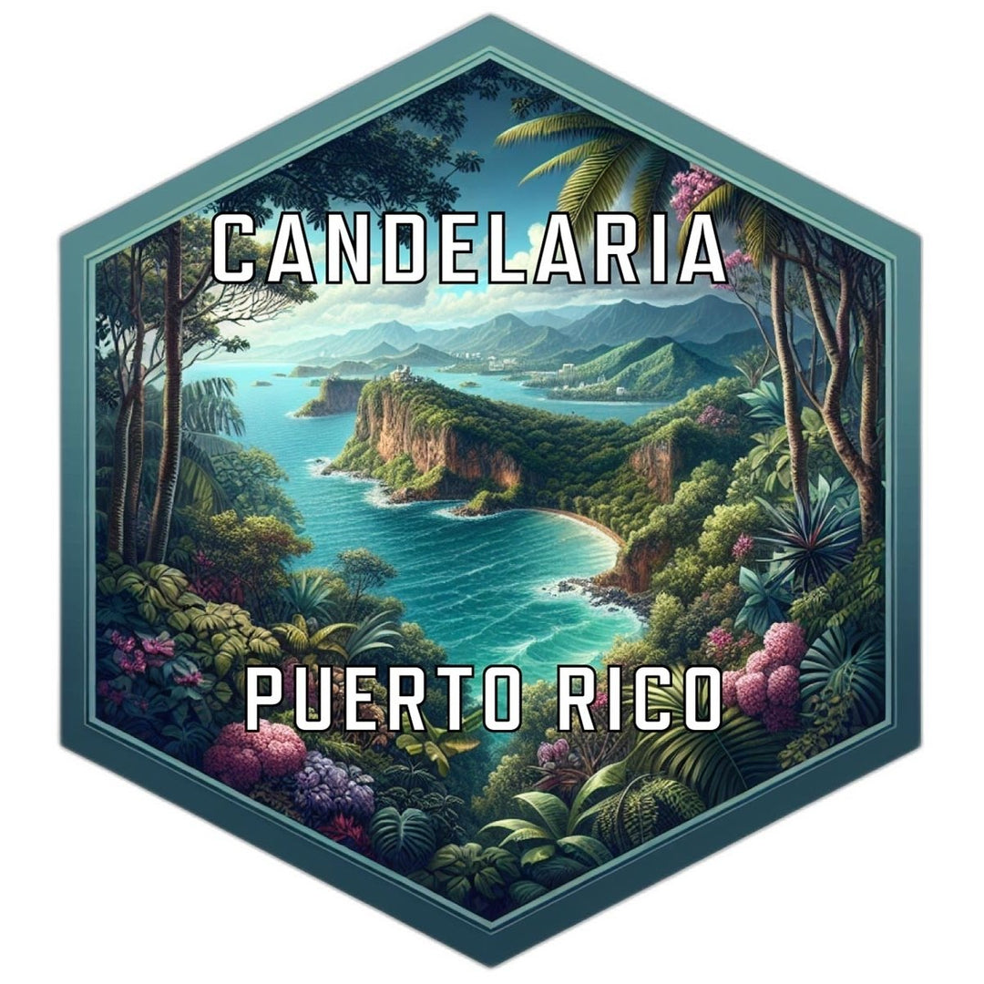 Candelaria Puerto Rico Souvenir Travel Destination Die Cut Hexagon Fridge Magnet Image 1