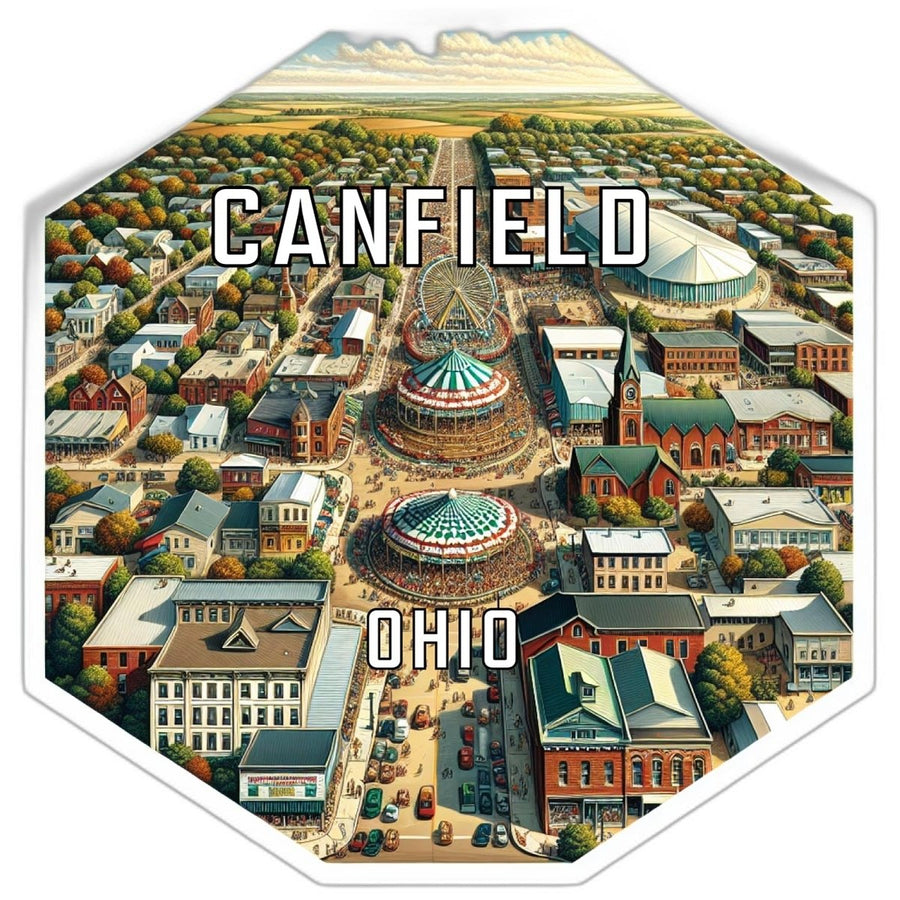 Canfield Ohio Souvenir Travel Destination Die Cut Hexagon Fridge Magnet Image 1