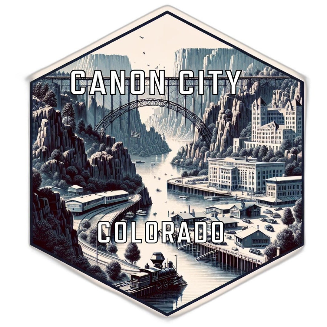 Canon City Colorado Souvenir Travel Destination Die Cut Hexagon Fridge Magnet Image 1