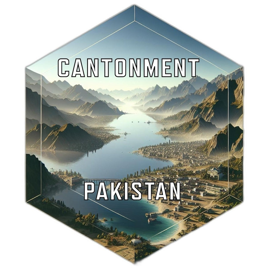 Cantonment Pakistan Souvenir Travel Destination Die Cut Hexagon Fridge Magnet Image 1