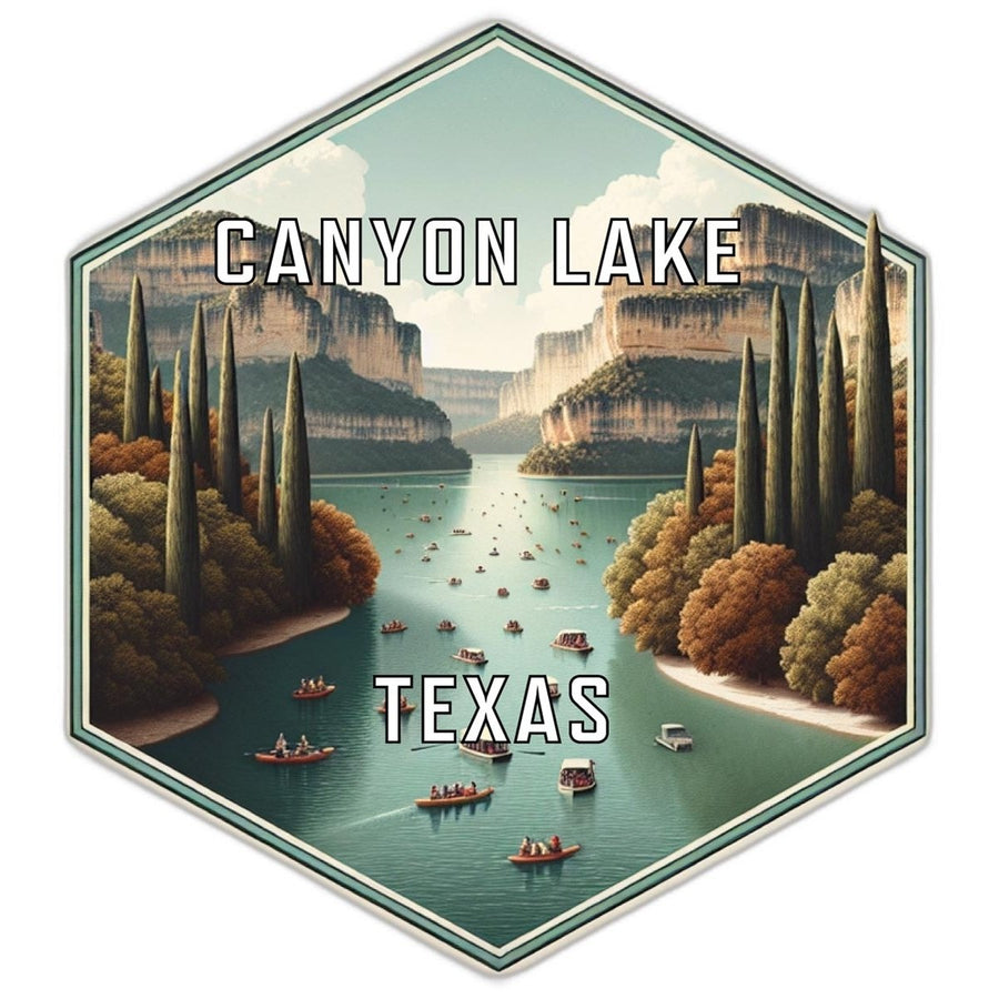 Canyon Lake Texas Souvenir Travel Destination Die Cut Hexagon Fridge Magnet Image 1