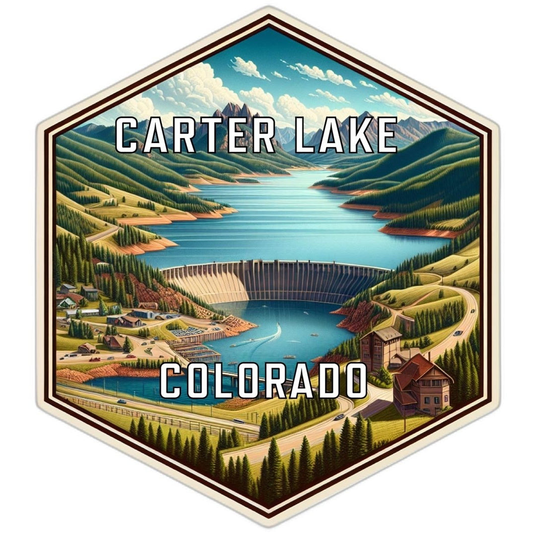 Carter Lake Colorado Souvenir Travel Destination Die Cut Hexagon Fridge Magnet Image 1