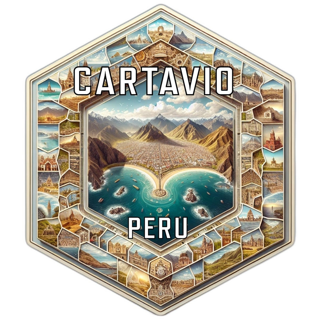 Cartavio Peru Souvenir Travel Destination Die Cut Hexagon Fridge Magnet Image 1