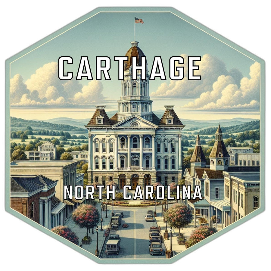 Carthage North Carolina Souvenir Travel Destination Die Cut Hexagon Fridge Magnet Image 1