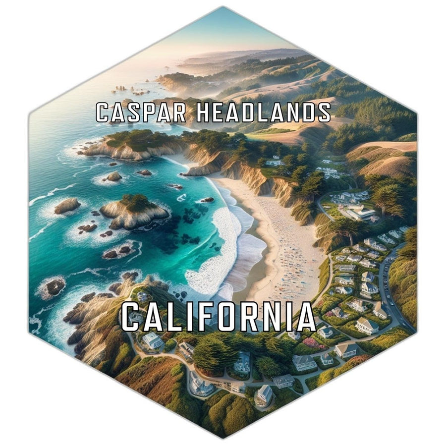 Caspar Headlands California Souvenir Travel Destination Die Cut Hexagon Fridge Magnet Image 1