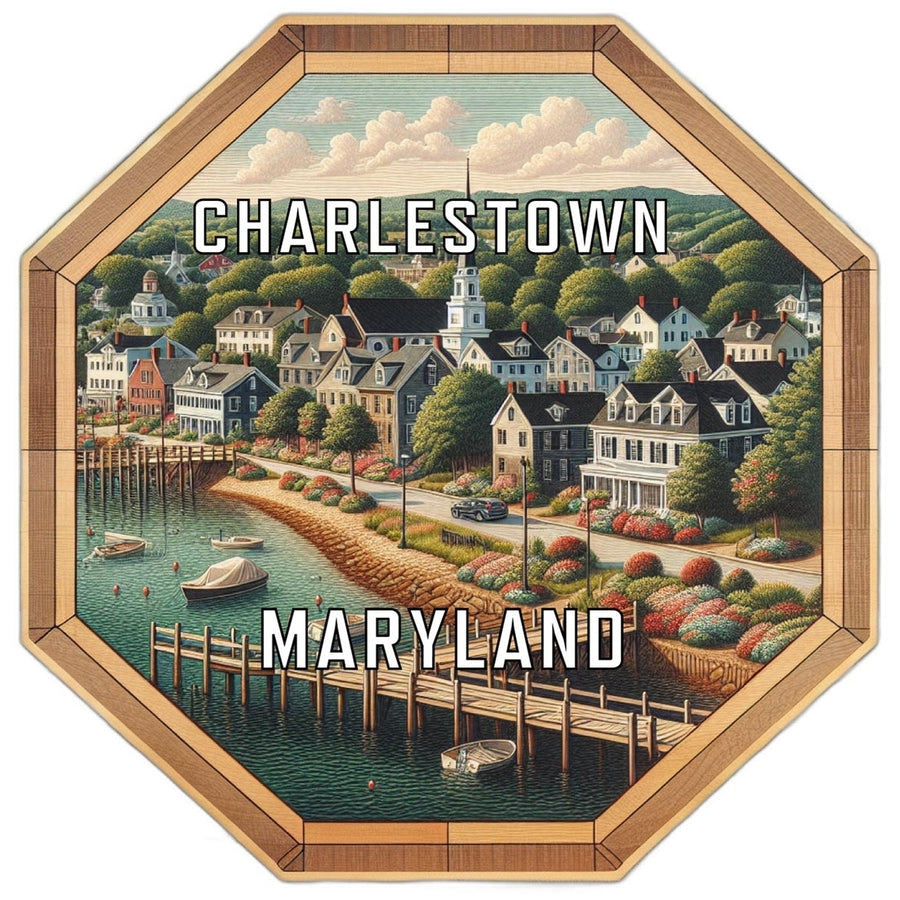 Charlestown Maryland Souvenir Travel Destination Die Cut Hexagon Fridge Magnet Image 1