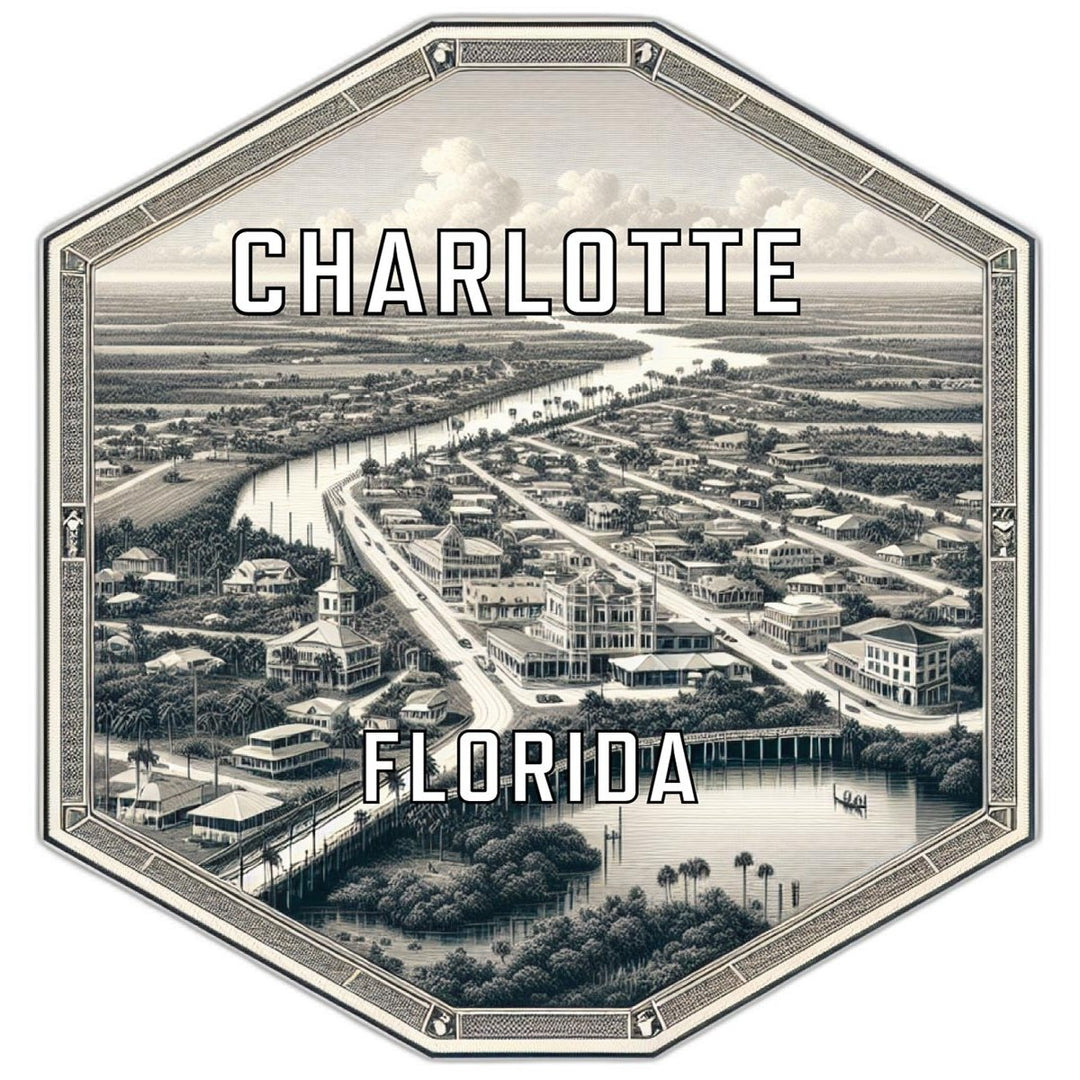 Charlotte Florida Souvenir Travel Destination Die Cut Hexagon Fridge Magnet Image 1