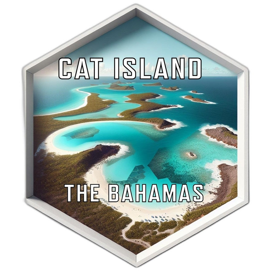 Cat Island The Bahamas Souvenir Travel Destination Die Cut Hexagon Fridge Magnet Image 1