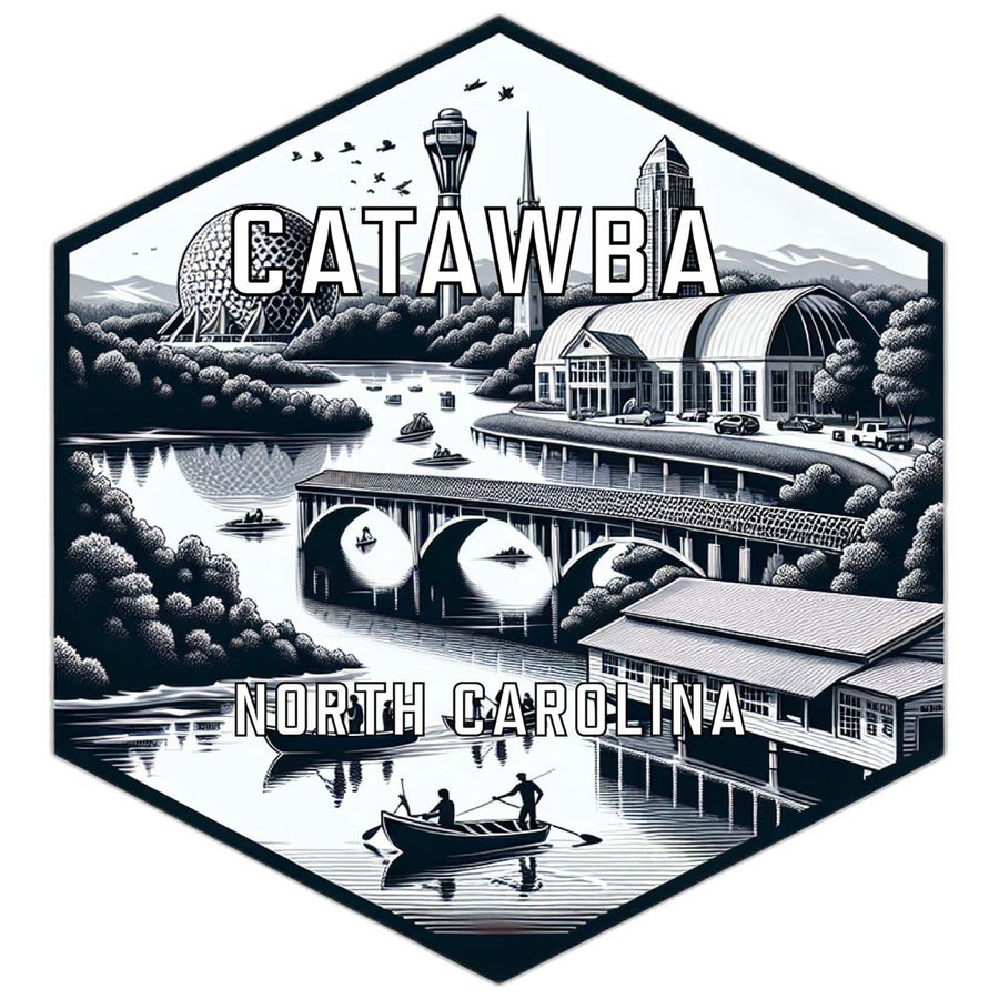 Catawba North Carolina Souvenir Travel Destination Die Cut Hexagon Fridge Magnet Image 1