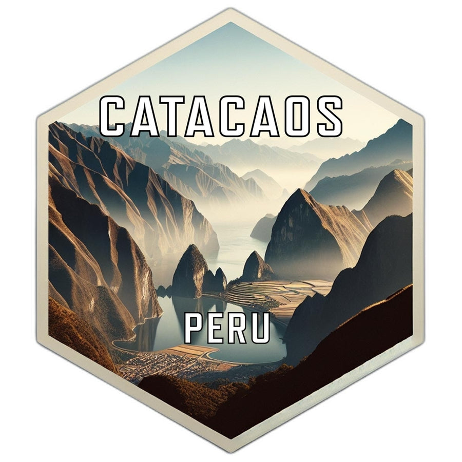 Catacaos Peru Souvenir Travel Destination Die Cut Hexagon Fridge Magnet Image 1