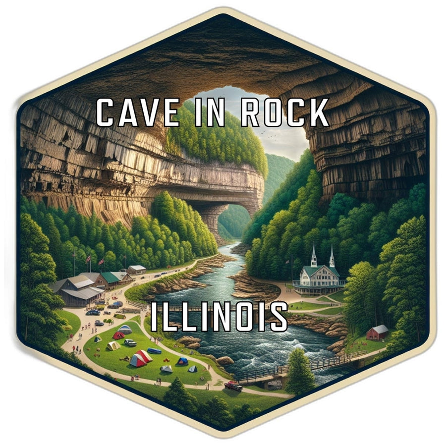 Cave In Rock Illinois Souvenir Travel Destination Die Cut Hexagon Fridge Magnet Image 1