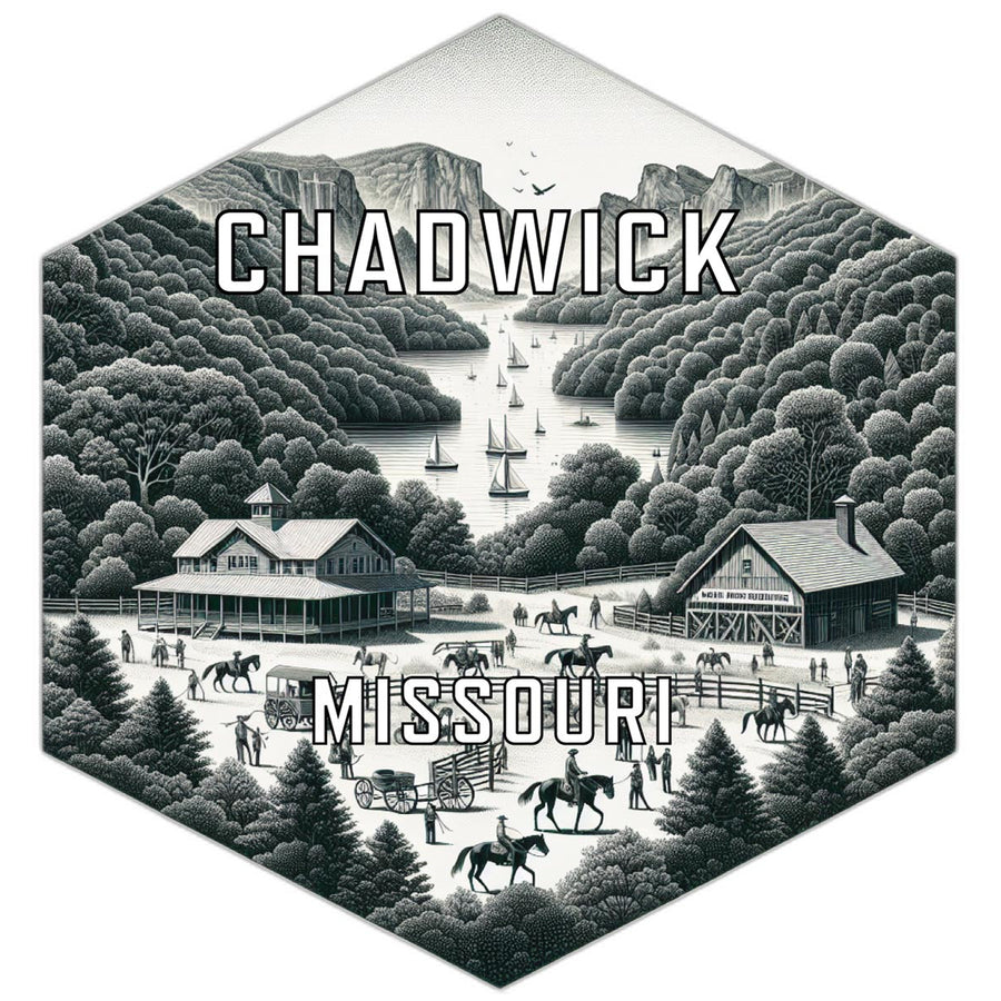 Chadwick Missouri Souvenir Travel Destination Die Cut Hexagon Fridge Magnet Image 1