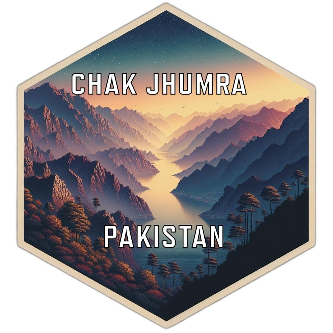 Chak Jhumra Pakistan Souvenir Travel Destination Die Cut Hexagon Fridge Magnet Image 1