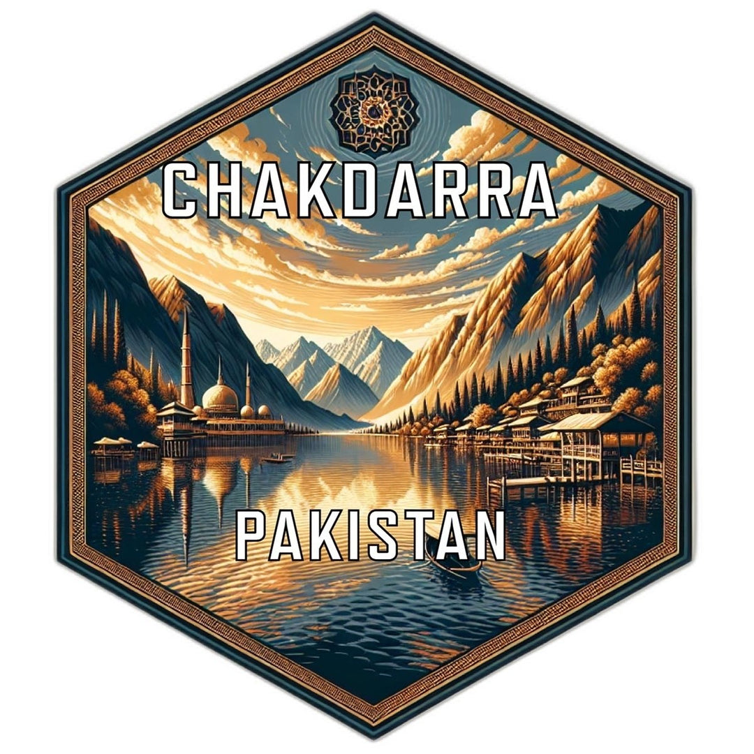 Chakdarra Pakistan Souvenir Travel Destination Die Cut Hexagon Fridge Magnet Image 1