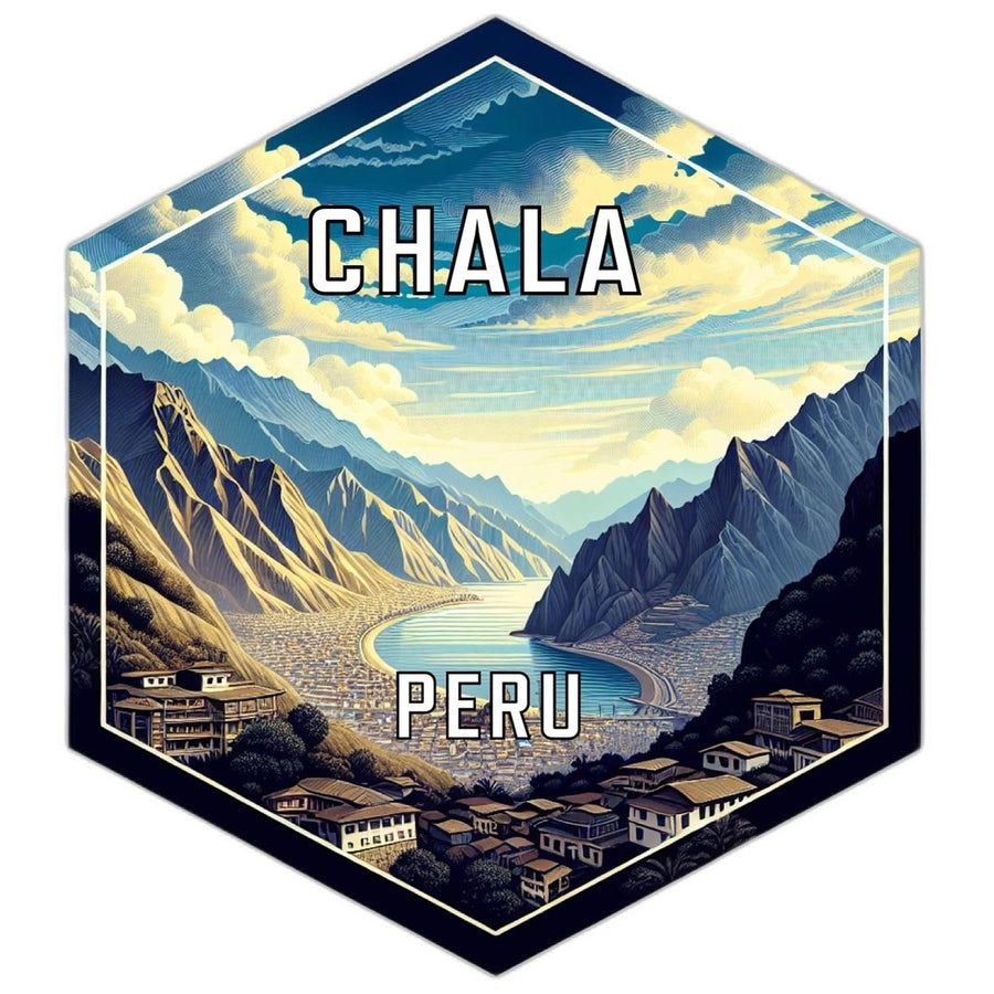 Chala Peru Souvenir Travel Destination Die Cut Hexagon Fridge Magnet Image 1