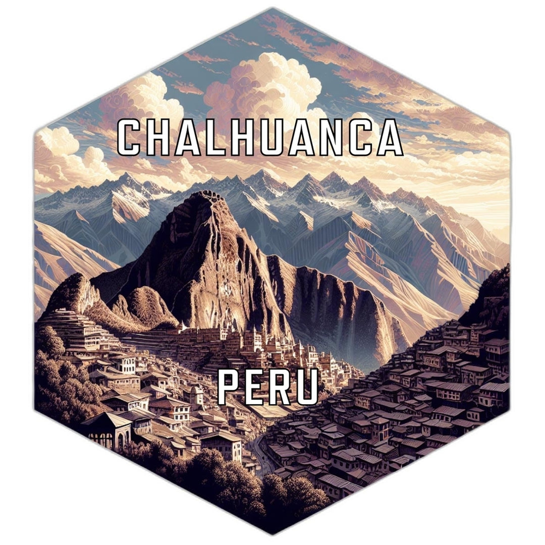 Chalhuanca Peru Souvenir Travel Destination Die Cut Hexagon Fridge Magnet Image 1