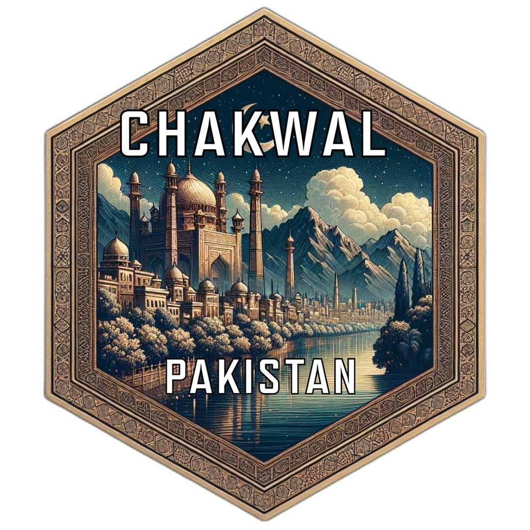 Chakwal Pakistan Souvenir Travel Destination Die Cut Hexagon Fridge Magnet Image 1