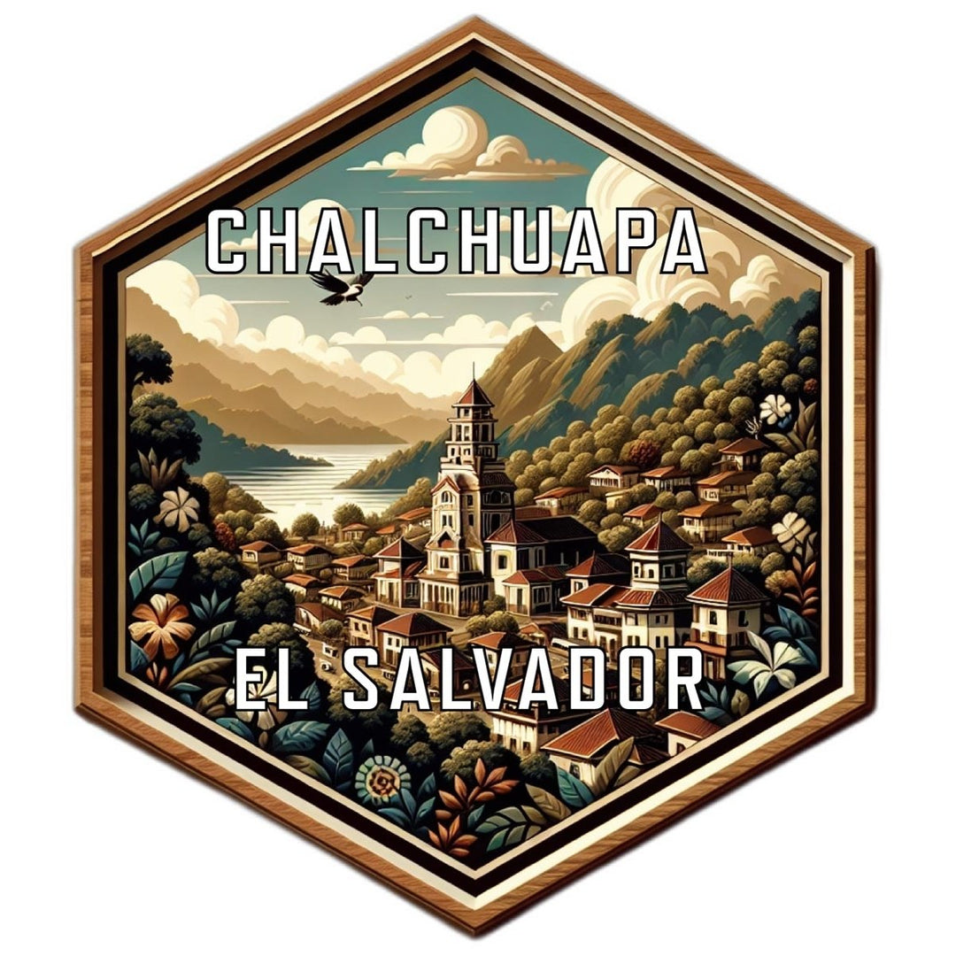 Chalchuapa El Salvador Souvenir Travel Destination Die Cut Hexagon Fridge Magnet Image 1