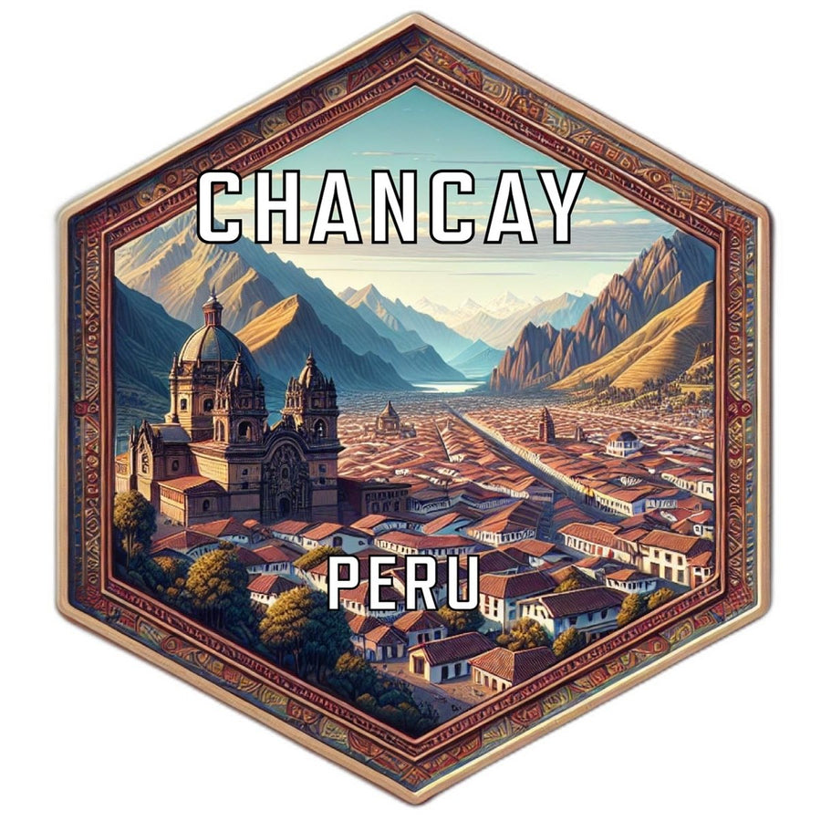 Chancay Peru Souvenir Travel Destination Die Cut Hexagon Fridge Magnet Image 1