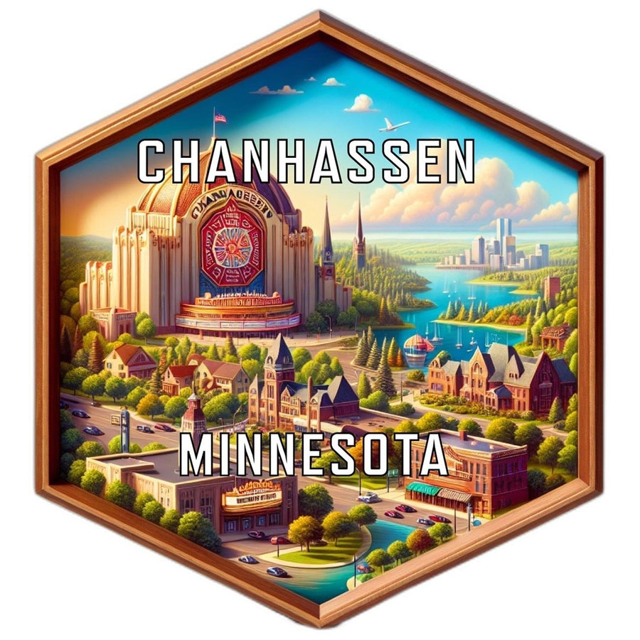 Chanhassen Minnesota Souvenir Travel Destination Die Cut Hexagon Fridge Magnet Image 1