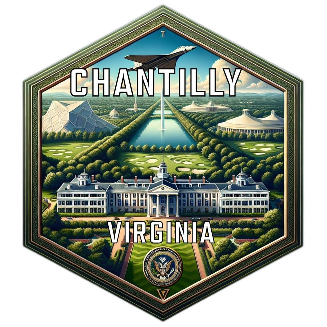 Chantilly Virginia Souvenir Travel Destination Die Cut Hexagon Fridge Magnet Image 1