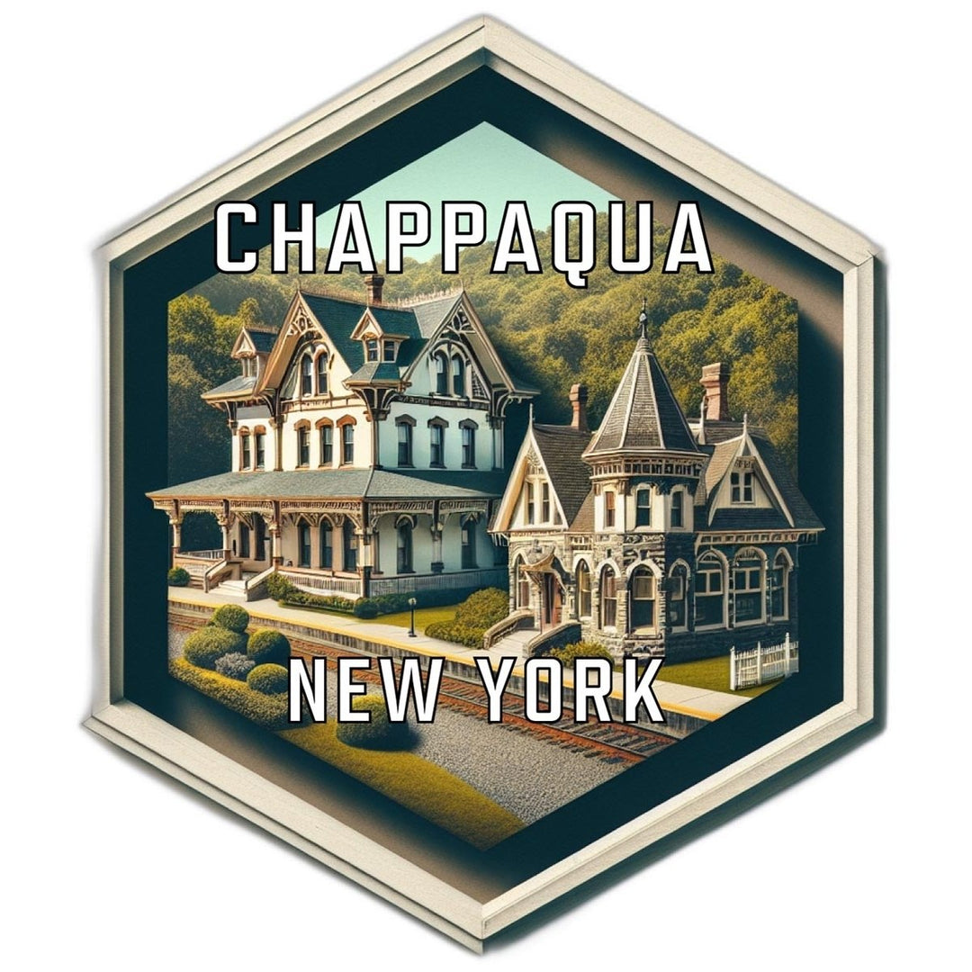 Chappaqua York Souvenir Travel Destination Die Cut Hexagon Fridge Magnet Image 1