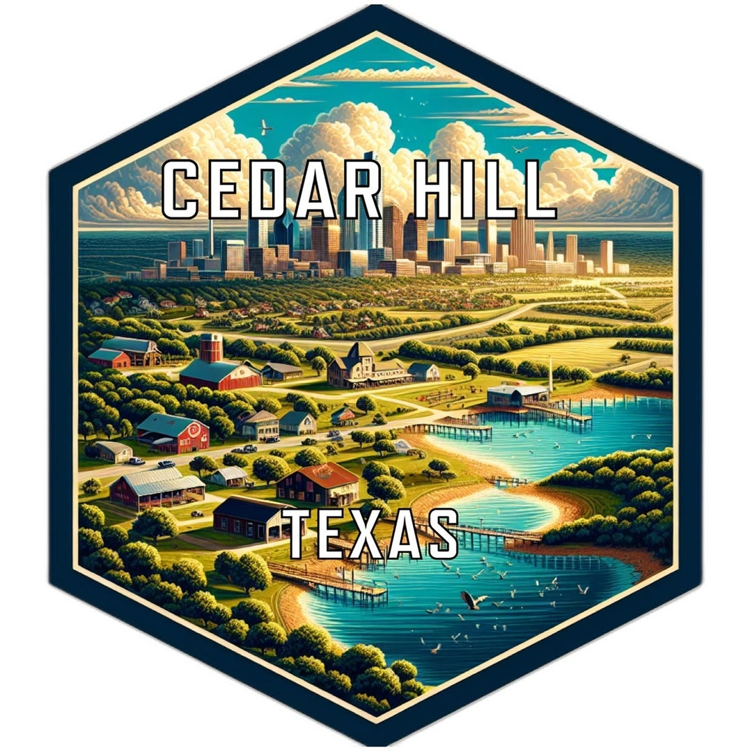 Cedar Hill Texas Souvenir Travel Destination Die Cut Hexagon Fridge Magnet Image 1