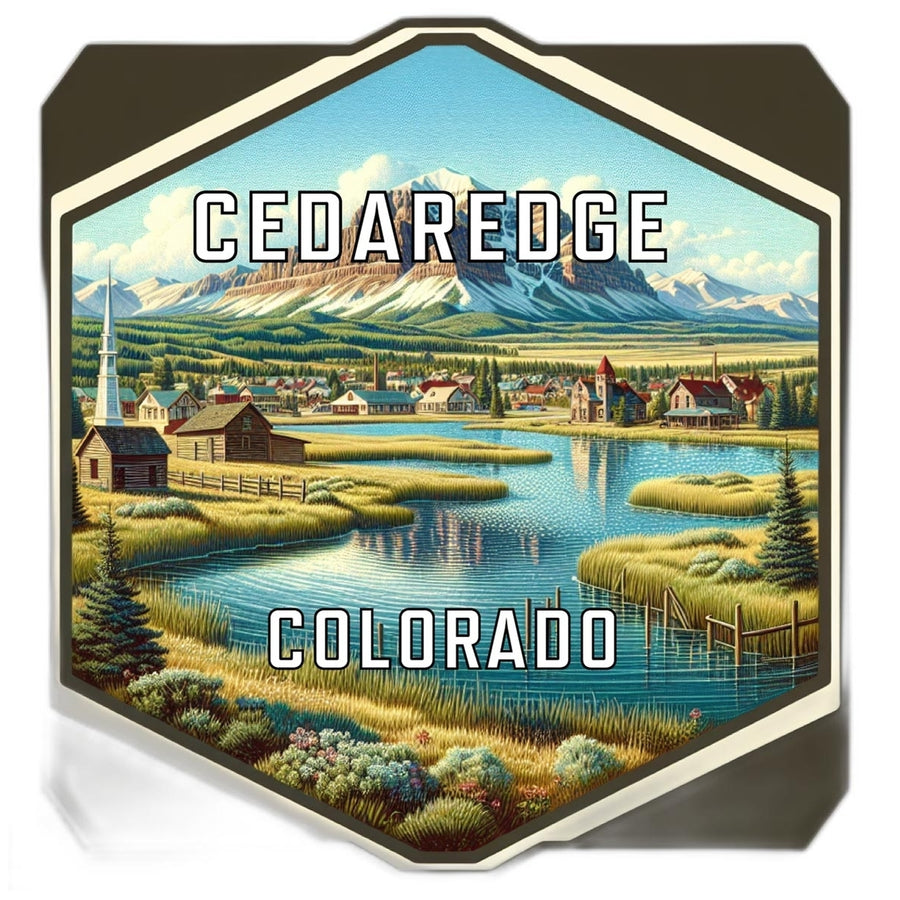 Cedaredge Colorado Souvenir Travel Destination Die Cut Hexagon Fridge Magnet Image 1