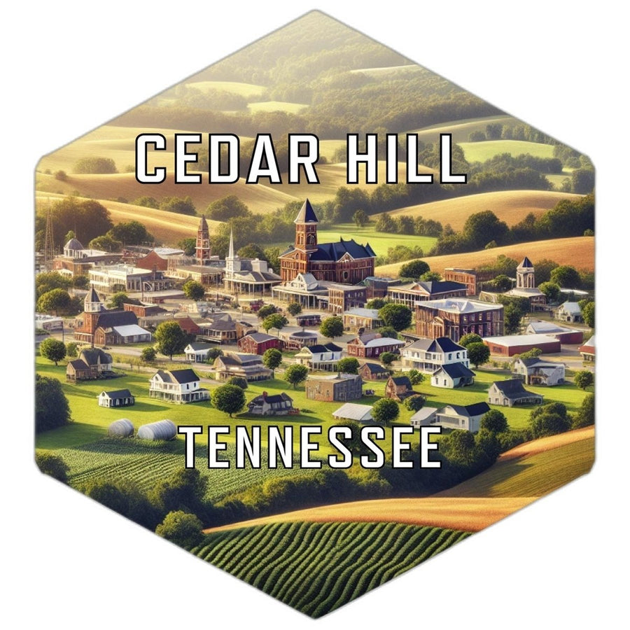 Cedar Hill Tennessee Souvenir Travel Destination Die Cut Hexagon Fridge Magnet Image 1