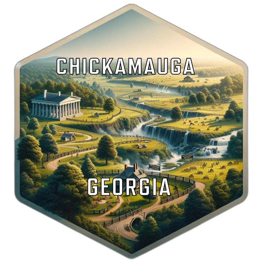 Chickamauga Georgia Souvenir Travel Destination Die Cut Hexagon Fridge Magnet Image 1