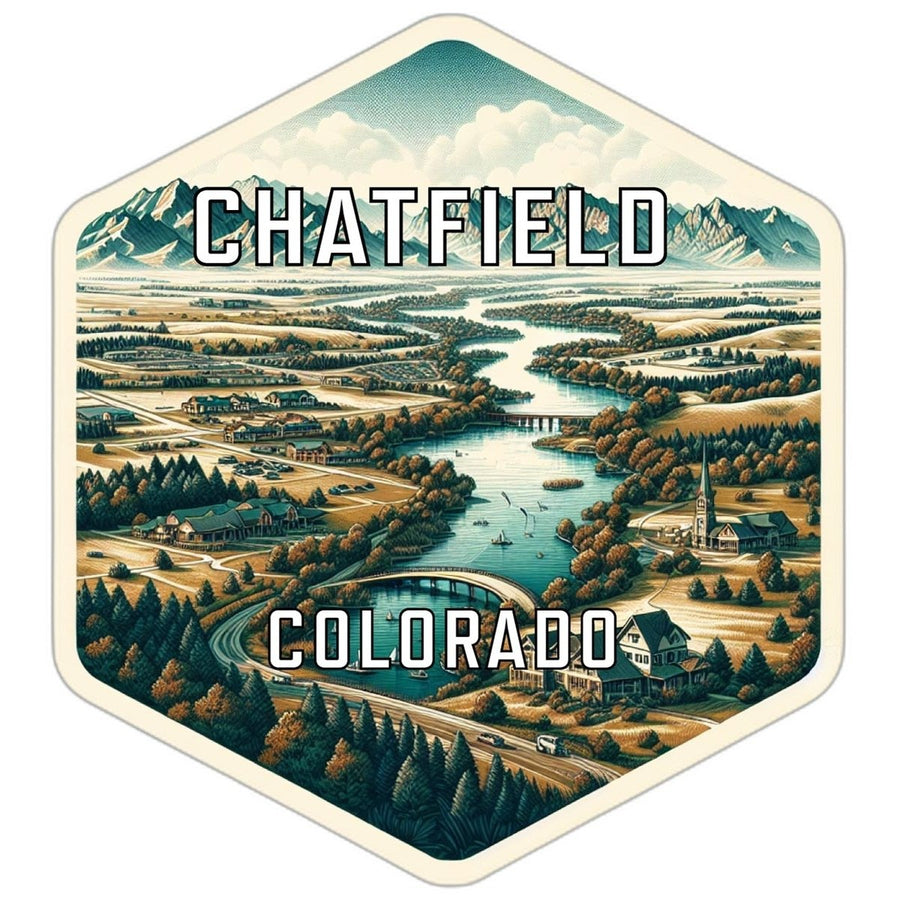 Chatfield Colorado Souvenir Travel Destination Die Cut Hexagon Fridge Magnet Image 1