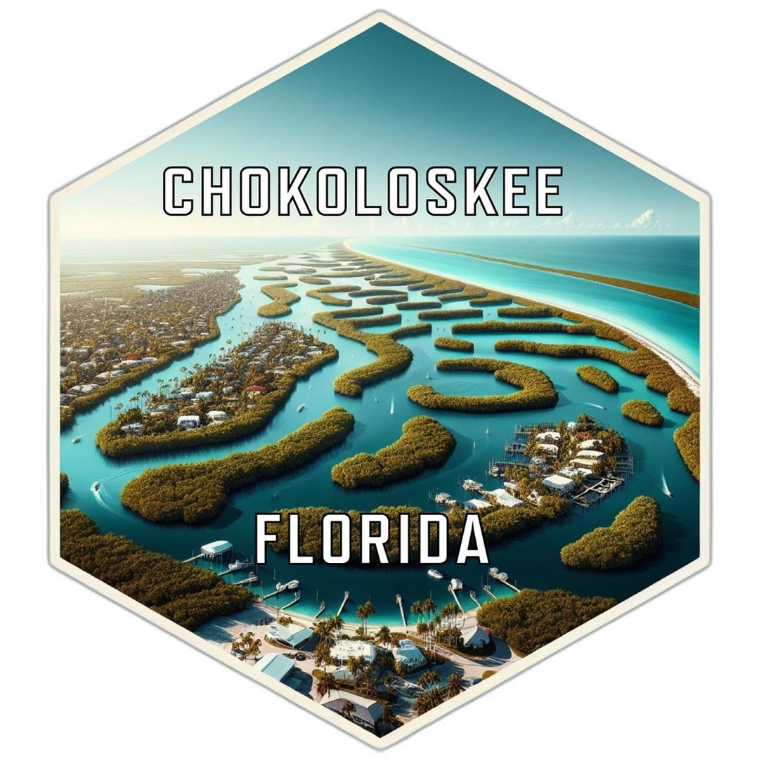 Chokoloskee Florida Souvenir Travel Destination Die Cut Hexagon Fridge Magnet Image 1