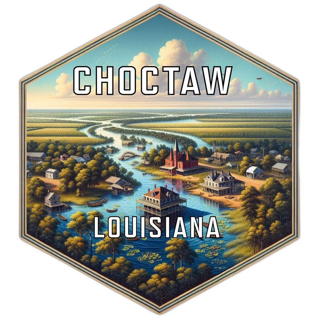 Choctaw Louisiana Souvenir Travel Destination Die Cut Hexagon Fridge Magnet Image 1