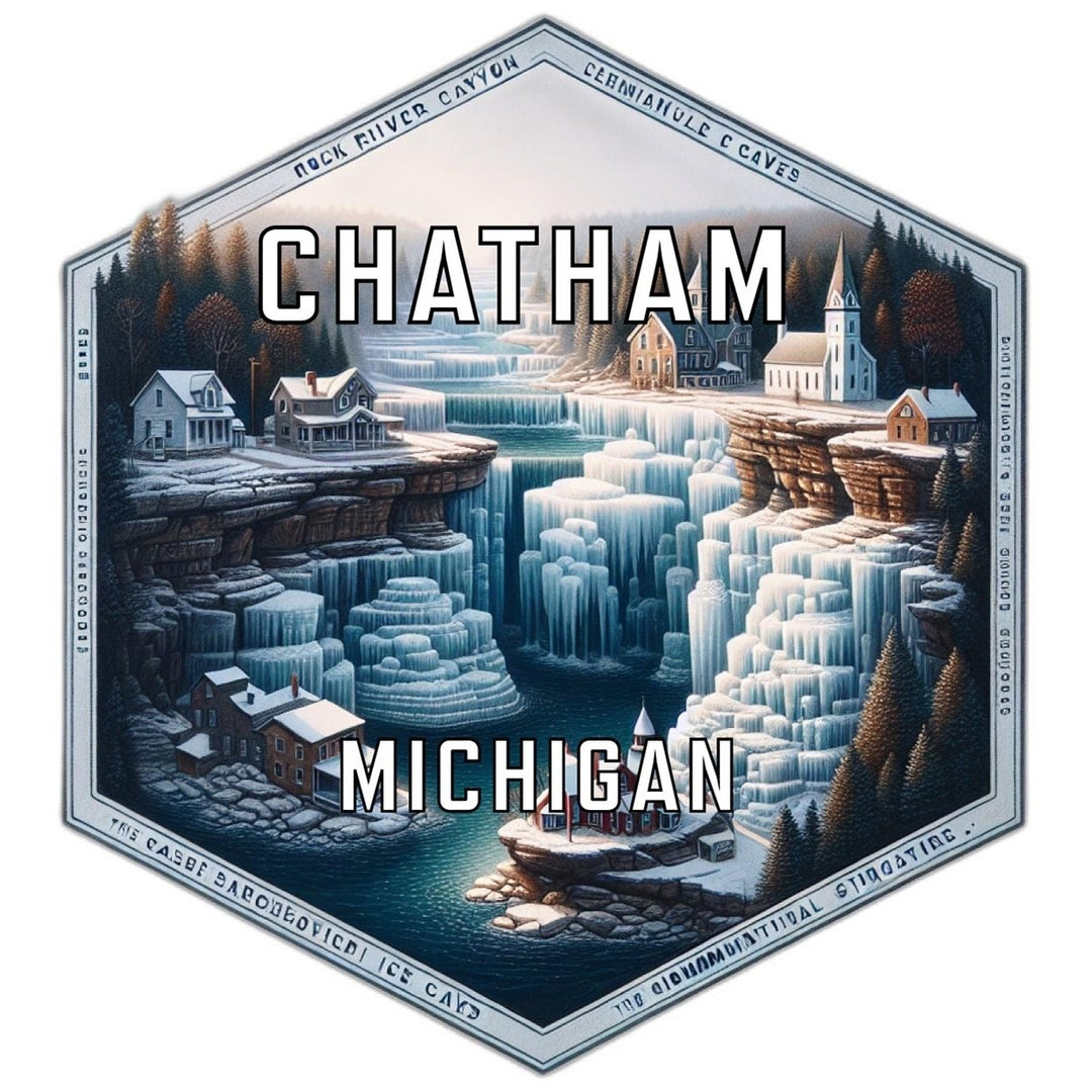 Chatham Michigan Souvenir Travel Destination Die Cut Hexagon Fridge Magnet Image 1