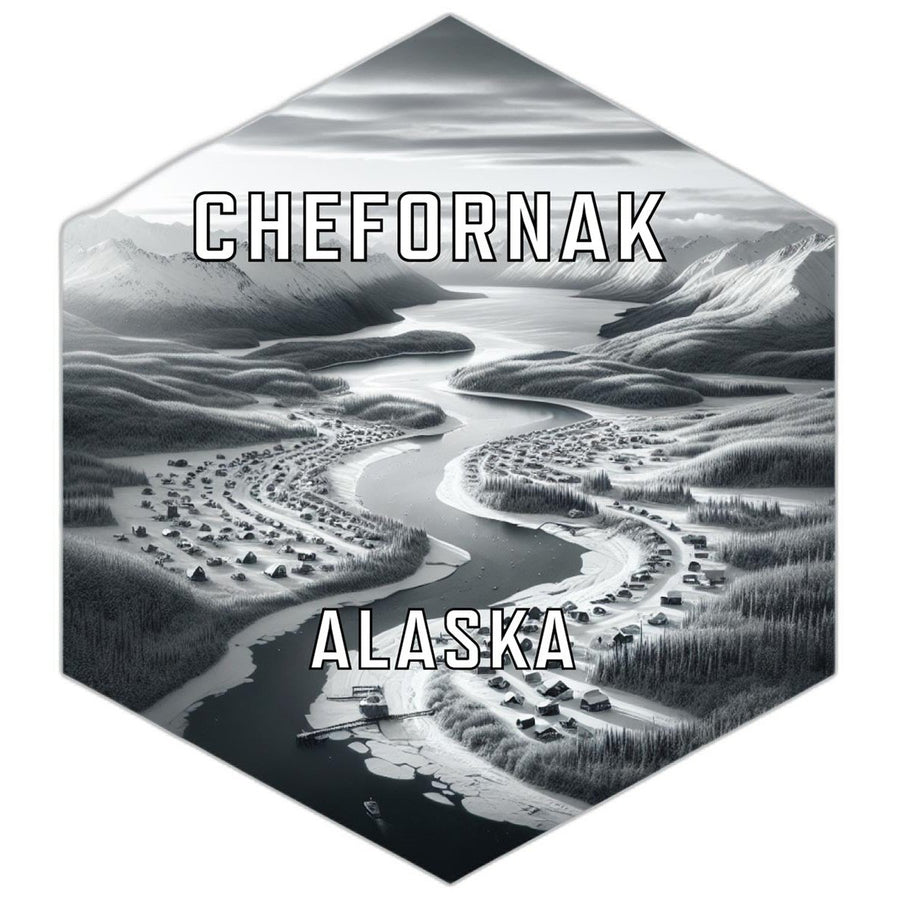 Chefornak Alaska Souvenir Travel Destination Die Cut Hexagon Fridge Magnet Image 1