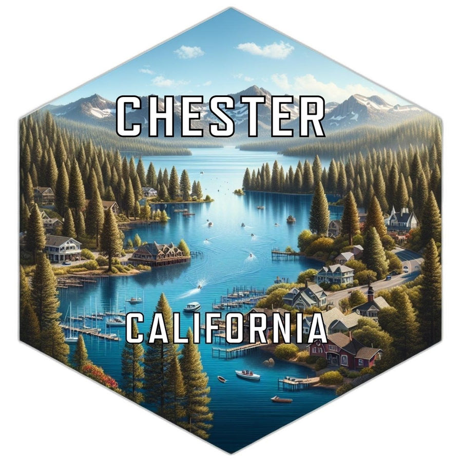 Chester California Souvenir Travel Destination Die Cut Hexagon Fridge Magnet Image 1