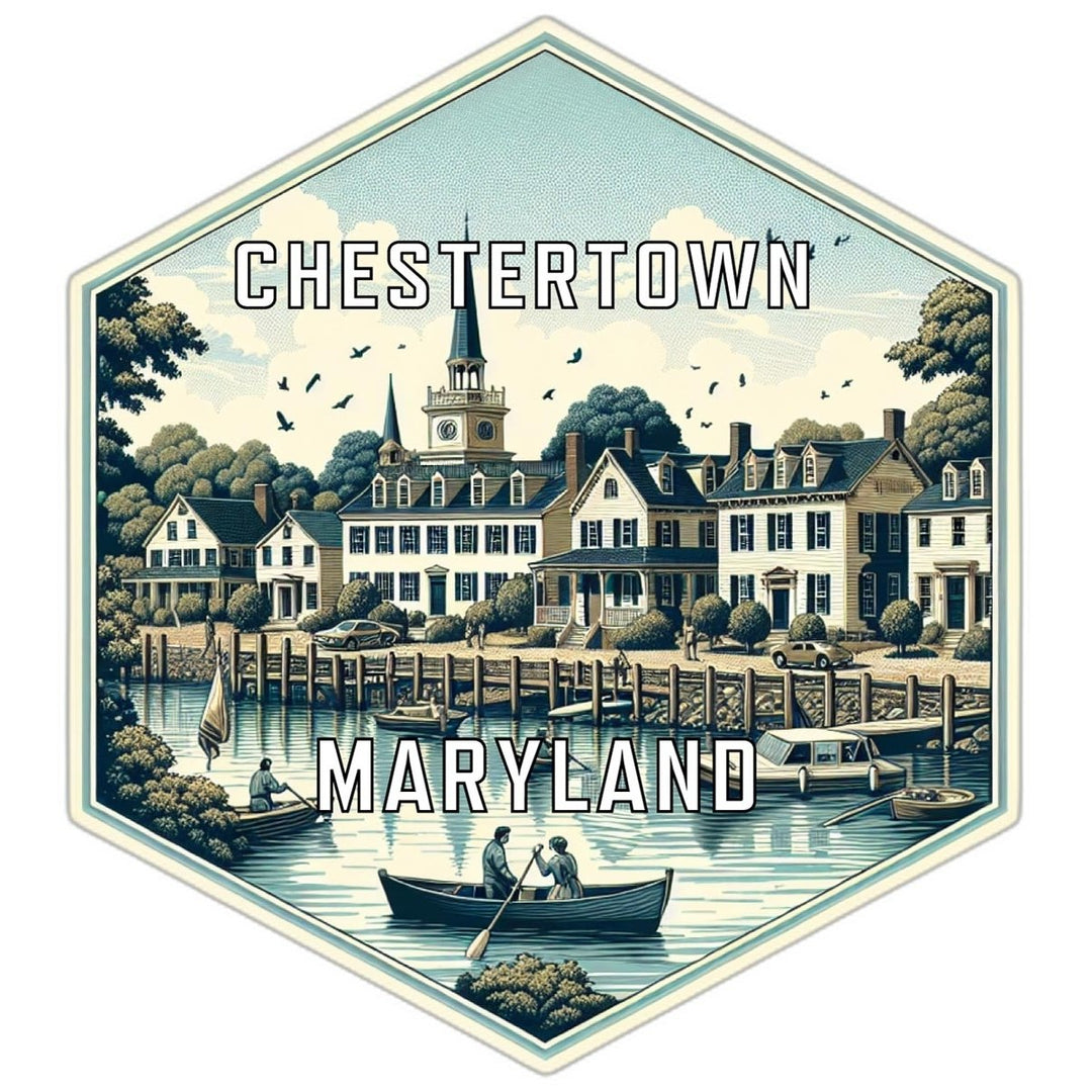 Chestertown Maryland Souvenir Travel Destination Die Cut Hexagon Fridge Magnet Image 1