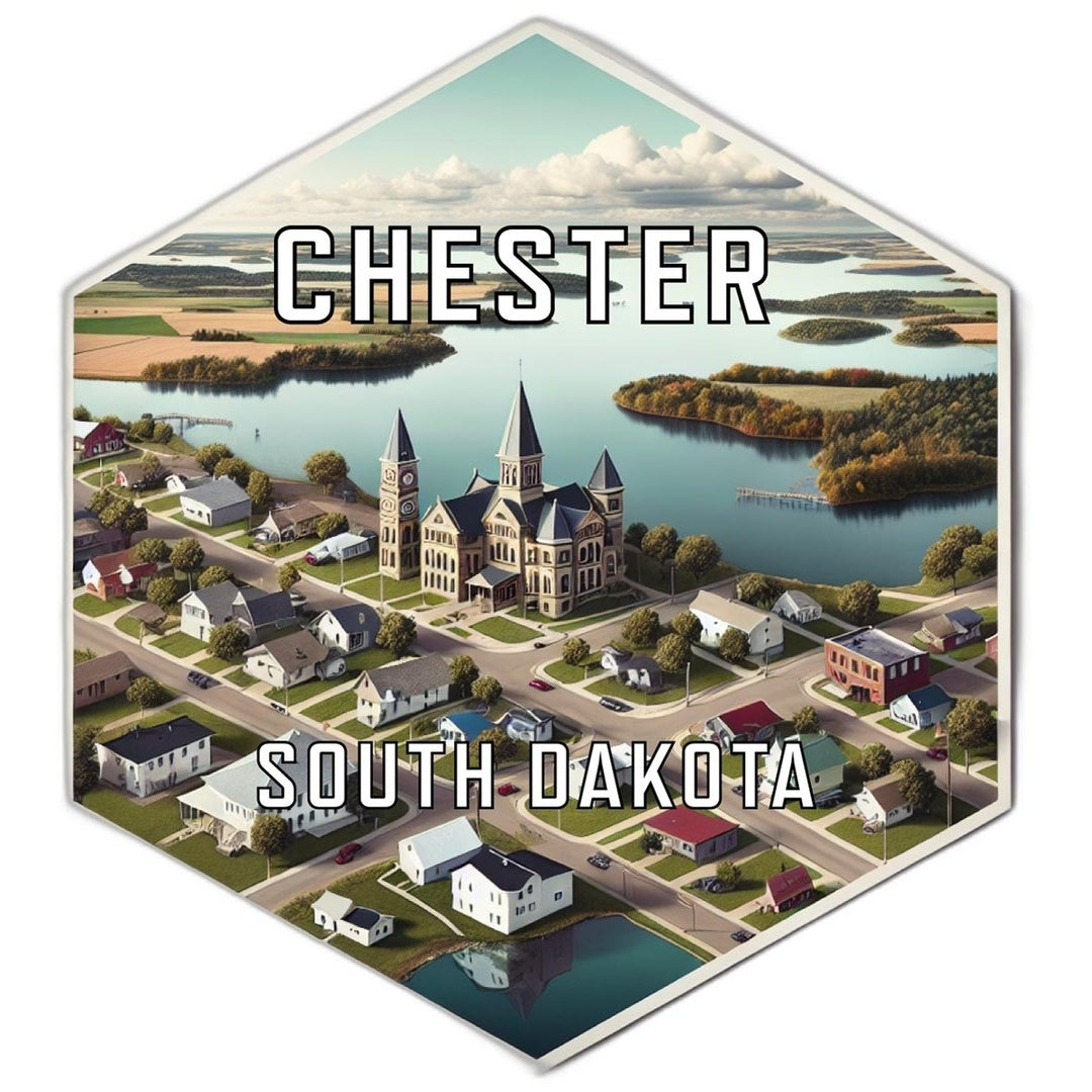 Chester South Dakota Souvenir Travel Destination Die Cut Hexagon Fridge Magnet Image 1