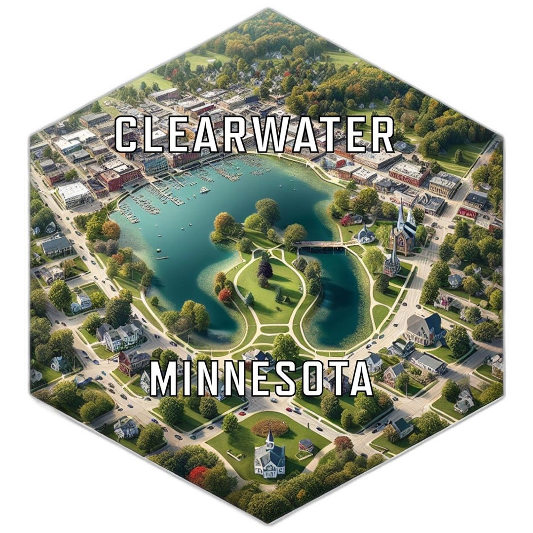 Clearwater Minnesota Souvenir Travel Destination Die Cut Hexagon Fridge Magnet Image 1