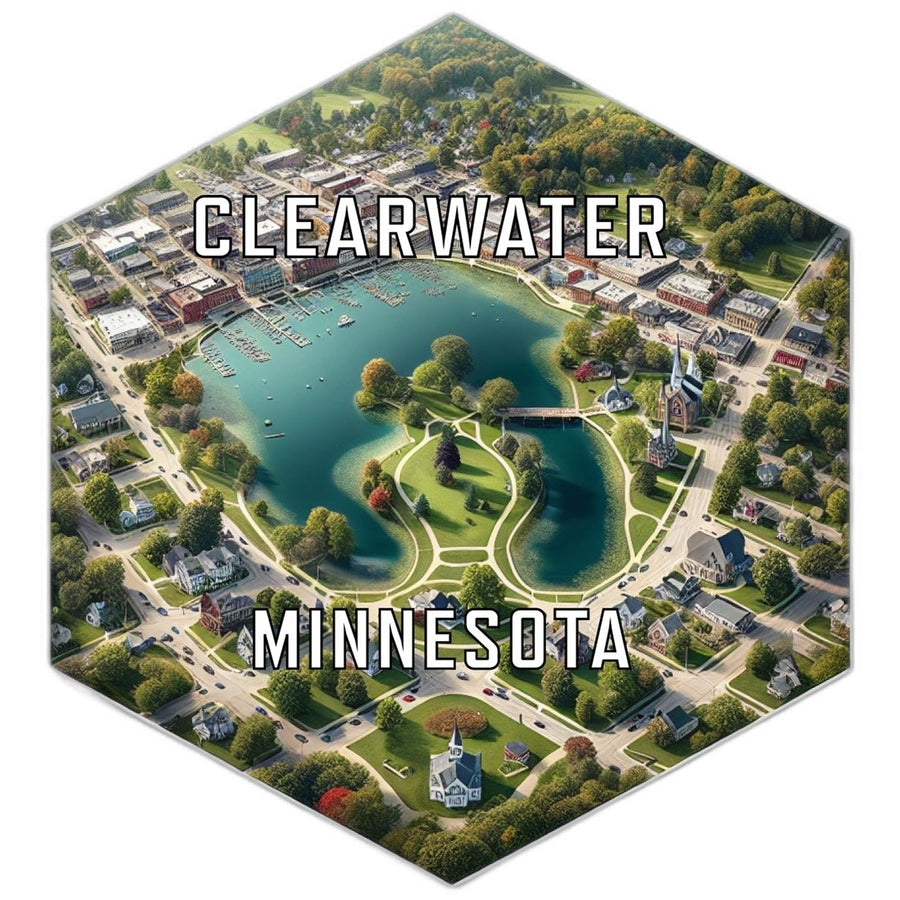 Clearwater Minnesota Souvenir Travel Destination Die Cut Hexagon Fridge Magnet Image 1