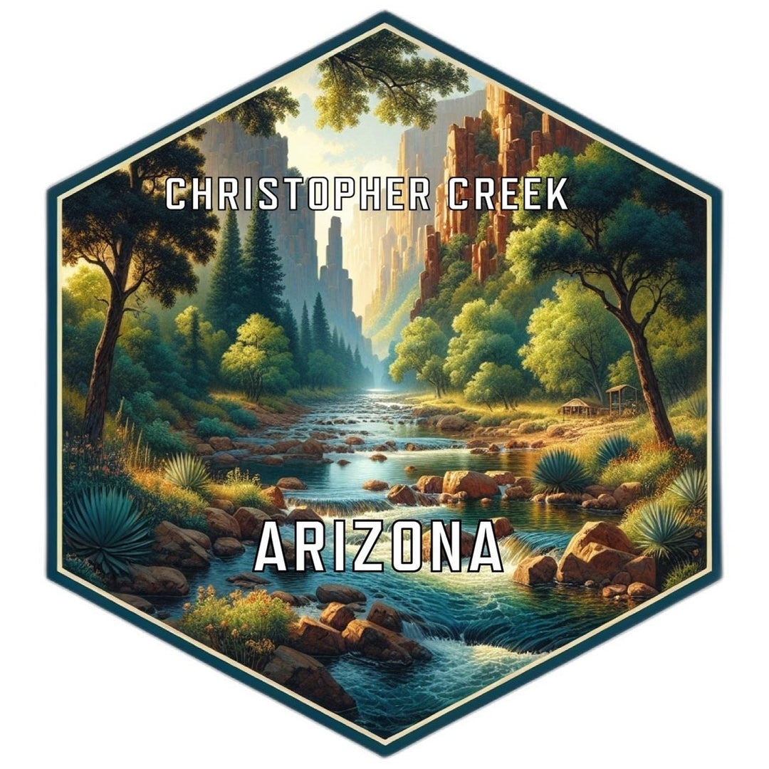 Christopher Creek Arizona Souvenir Travel Destination Die Cut Hexagon Fridge Magnet Image 1