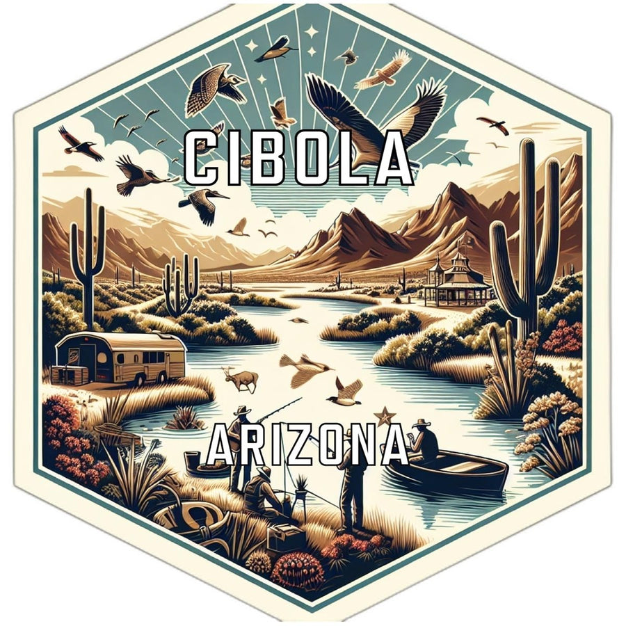 Cibola Arizona Souvenir Travel Destination Die Cut Hexagon Fridge Magnet Image 1