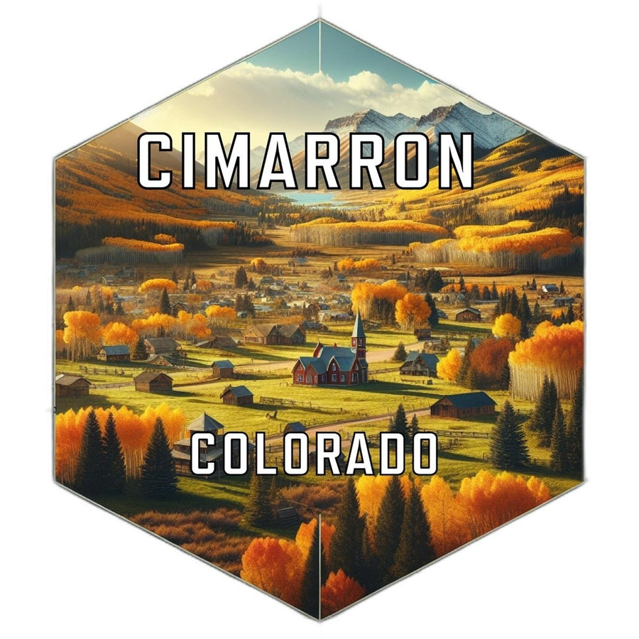 Cimarron Colorado Souvenir Travel Destination Die Cut Hexagon Fridge Magnet Image 1