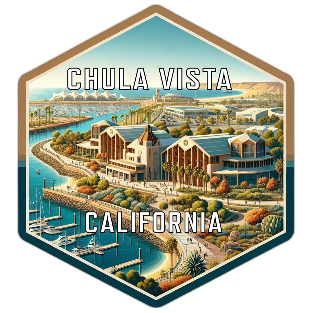 Chula Vista California Souvenir Travel Destination Die Cut Hexagon Fridge Magnet Image 1