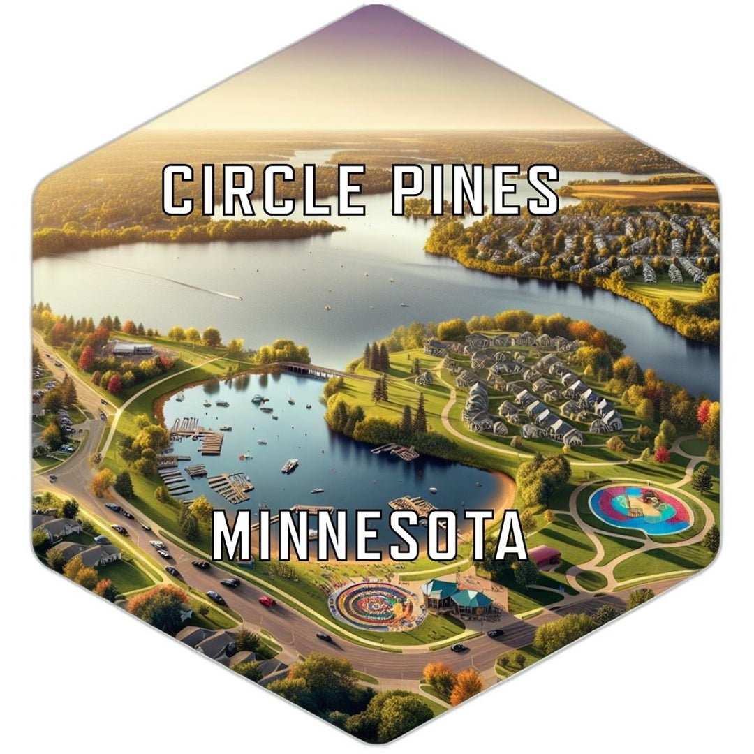 Circle Pines Minnesota Souvenir Travel Destination Die Cut Hexagon Fridge Magnet Image 1