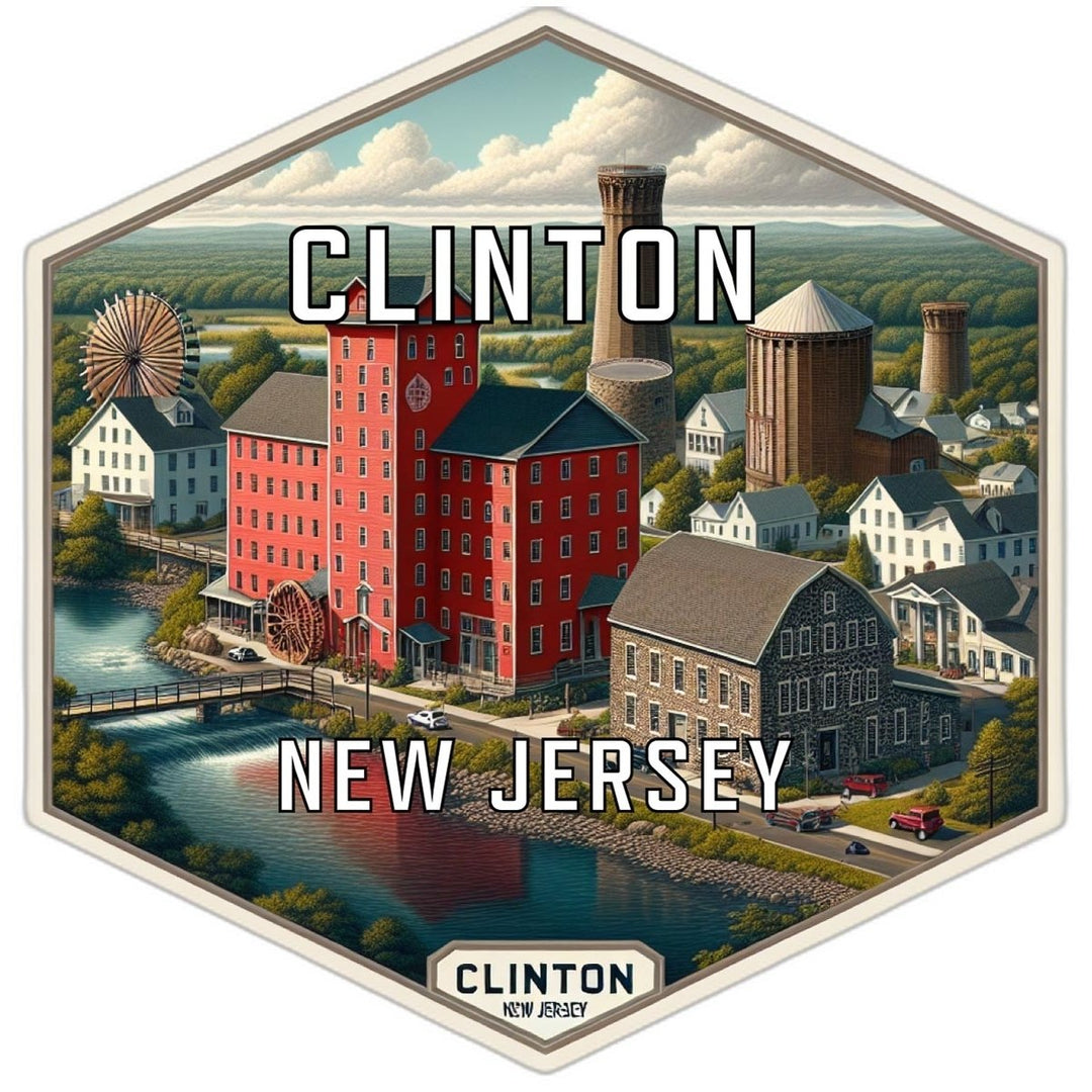 Clinton Jersey Souvenir Travel Destination Die Cut Hexagon Fridge Magnet Image 1