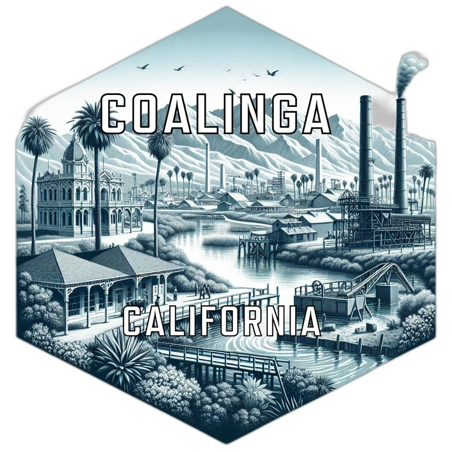 Coalinga California Souvenir Travel Destination Die Cut Hexagon Fridge Magnet Image 1