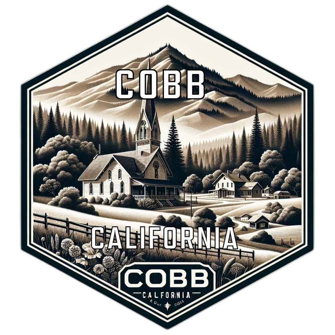 Cobb California Souvenir Travel Destination Die Cut Hexagon Fridge Magnet Image 1